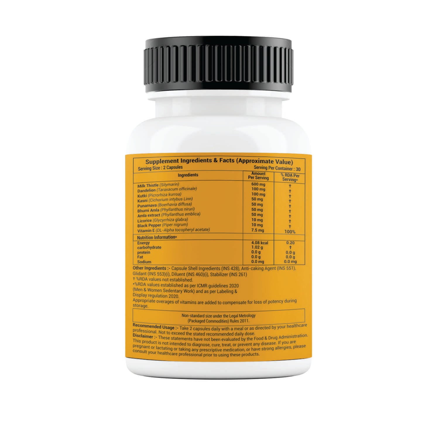 Wellza Liver Detox Capsules with Milk Thistle 600 mg