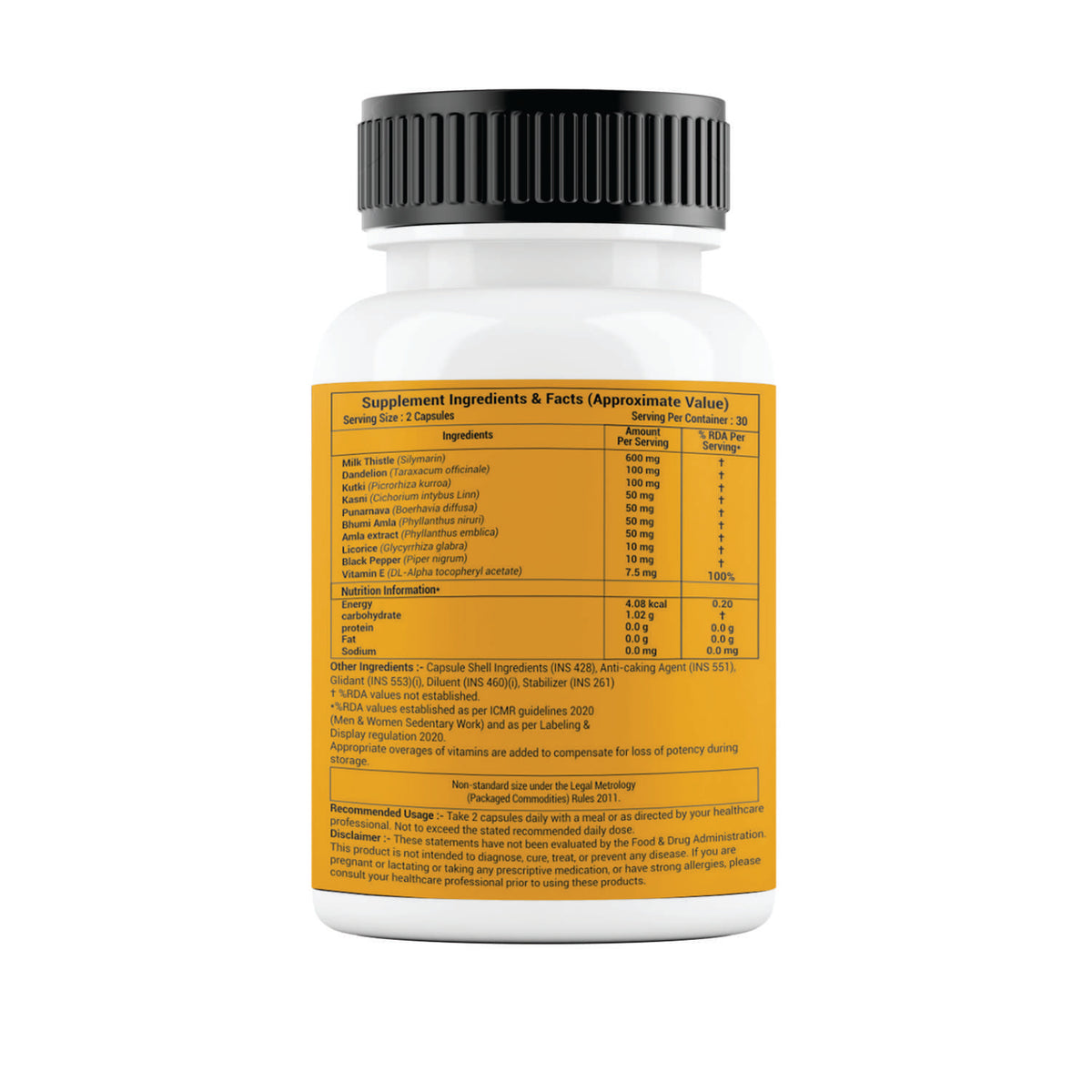 Wellza Liver Detox Capsules with Milk Thistle 600 mg