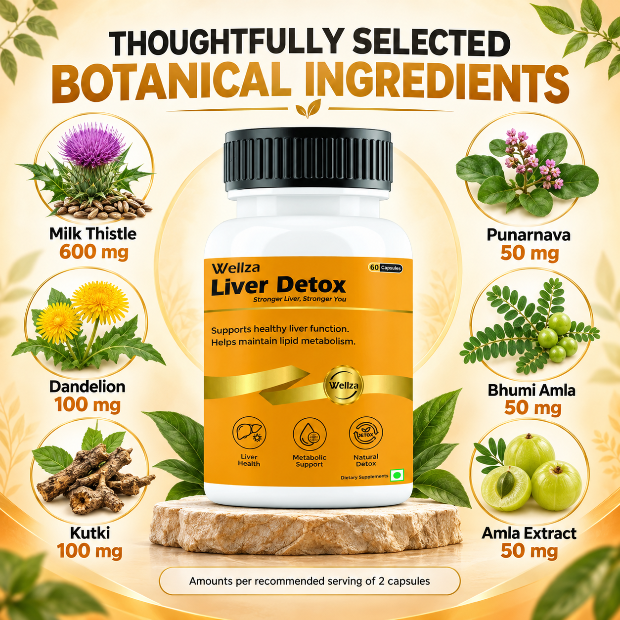 Wellza Liver Detox Capsules with Milk Thistle 600 mg