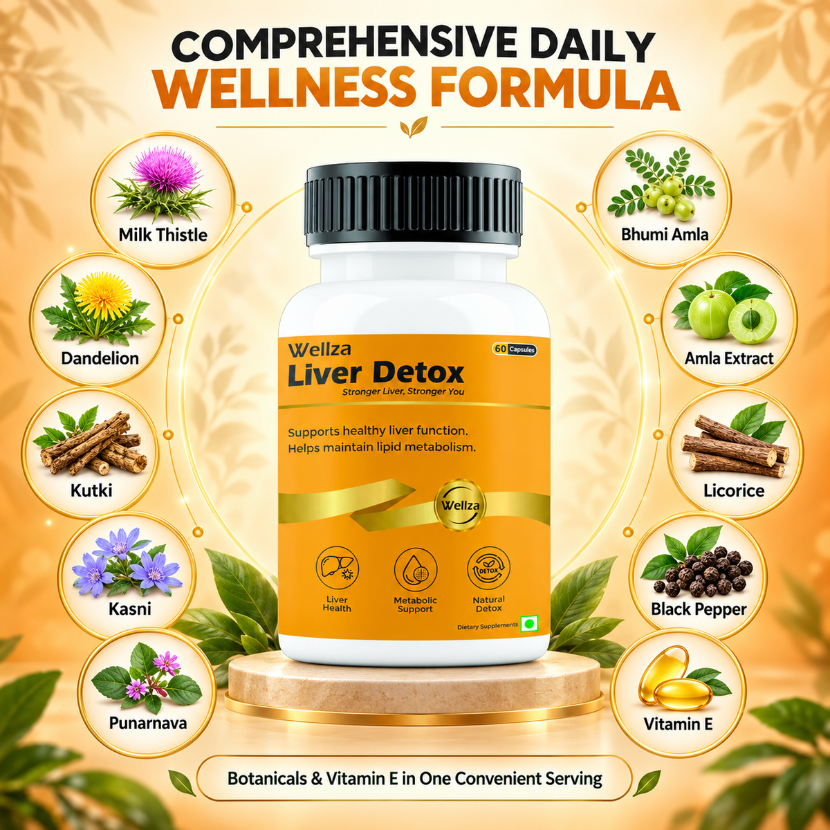 Wellza Liver Detox Capsules with Milk Thistle 600 mg