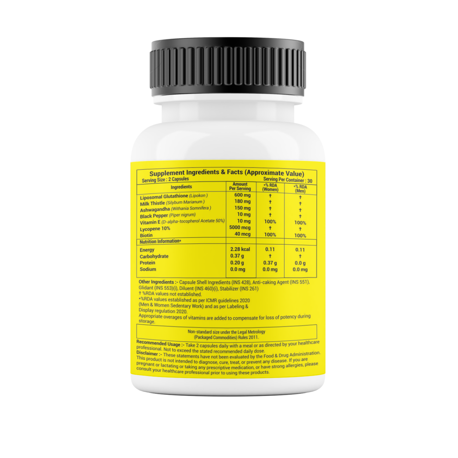 Wellza Liposomal Glutathione 600 mg per Serving