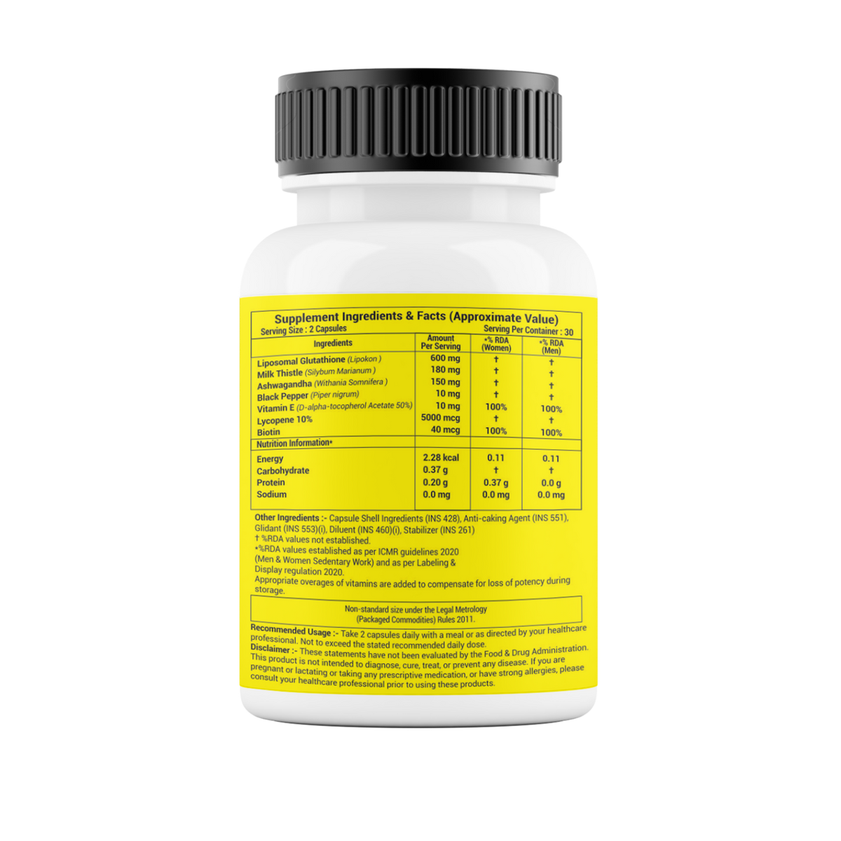 Wellza Liposomal Glutathione 600 mg per Serving