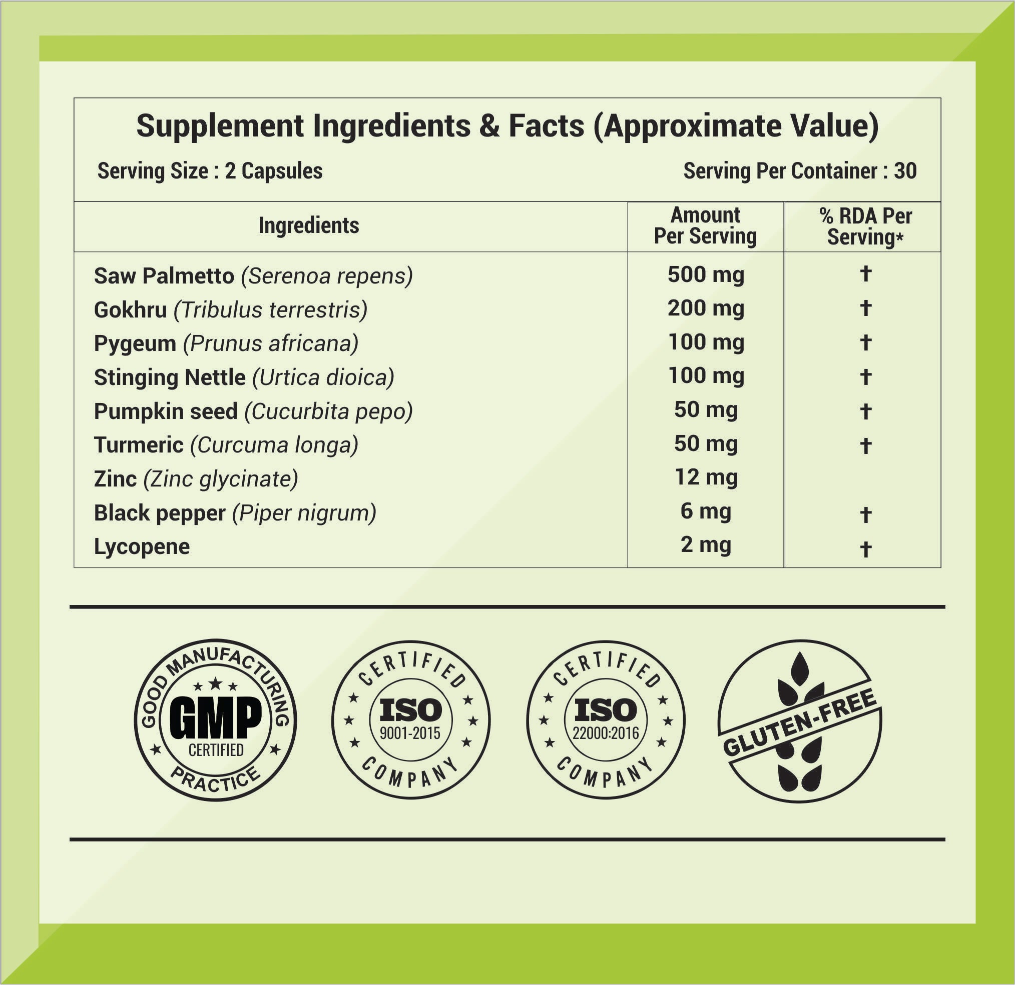 Wellza Saw Palmetto 500 mg for Men with Gokhru