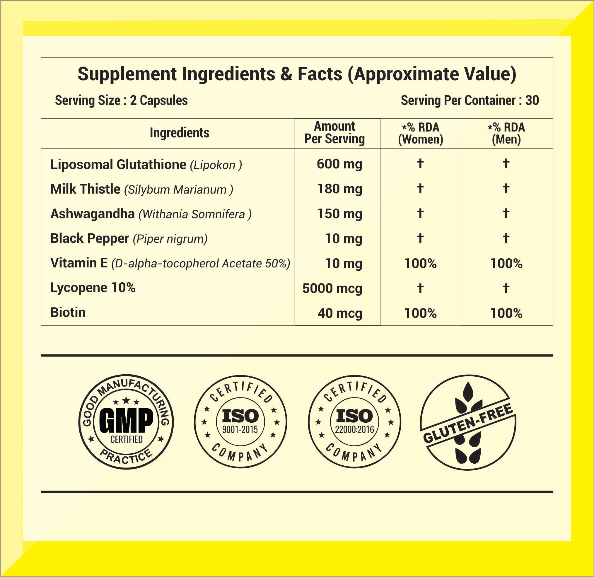 Wellza Liposomal Glutathione 600 mg per Serving