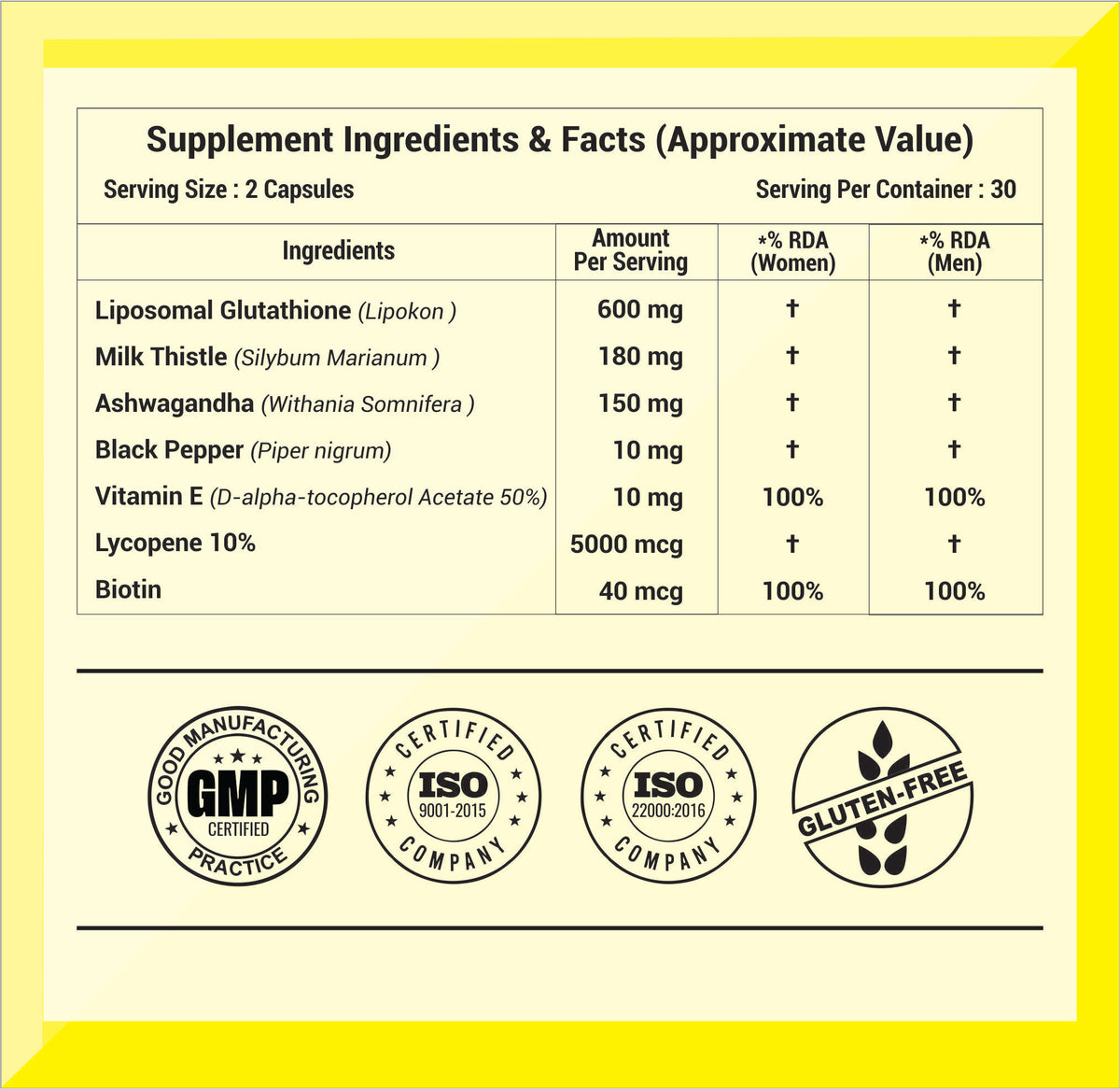 Wellza Liposomal Glutathione 600 mg per Serving