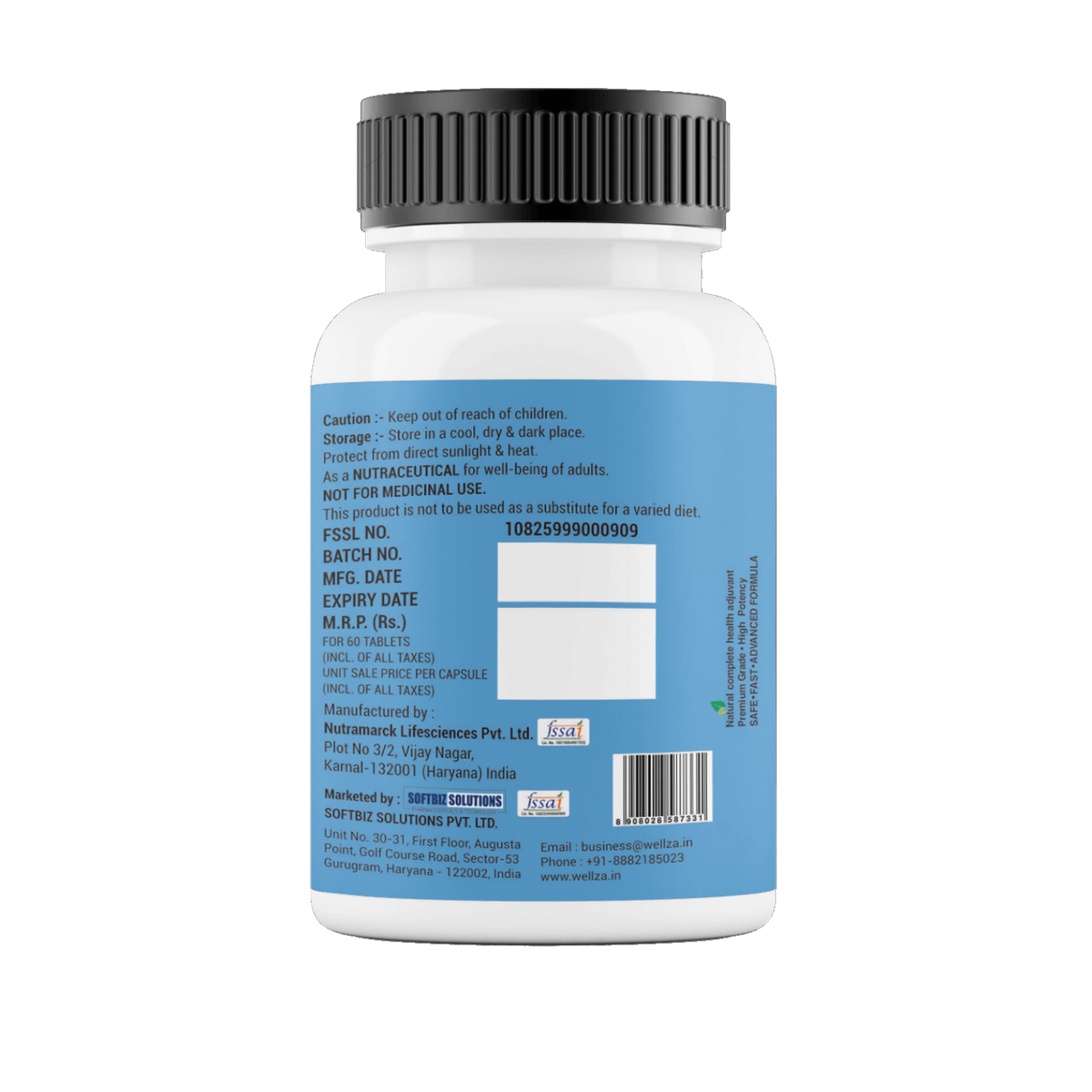 Wellza Magnesium Bisglycinate 2000 mg Tablets