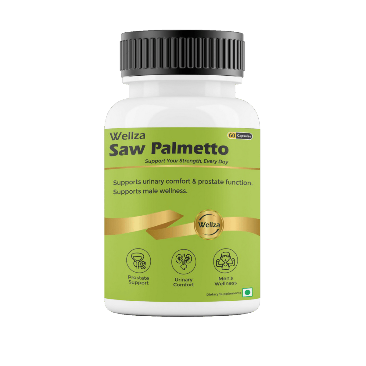 Wellza Saw Palmetto 500 mg for Men with Gokhru