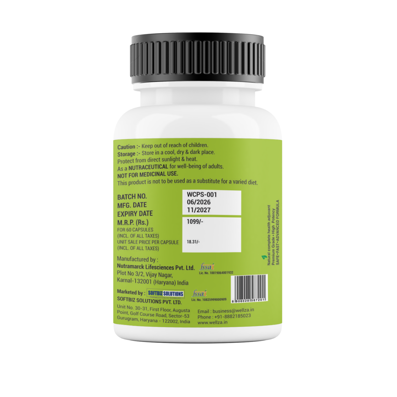 Wellza Saw Palmetto 500 mg for Men with Gokhru