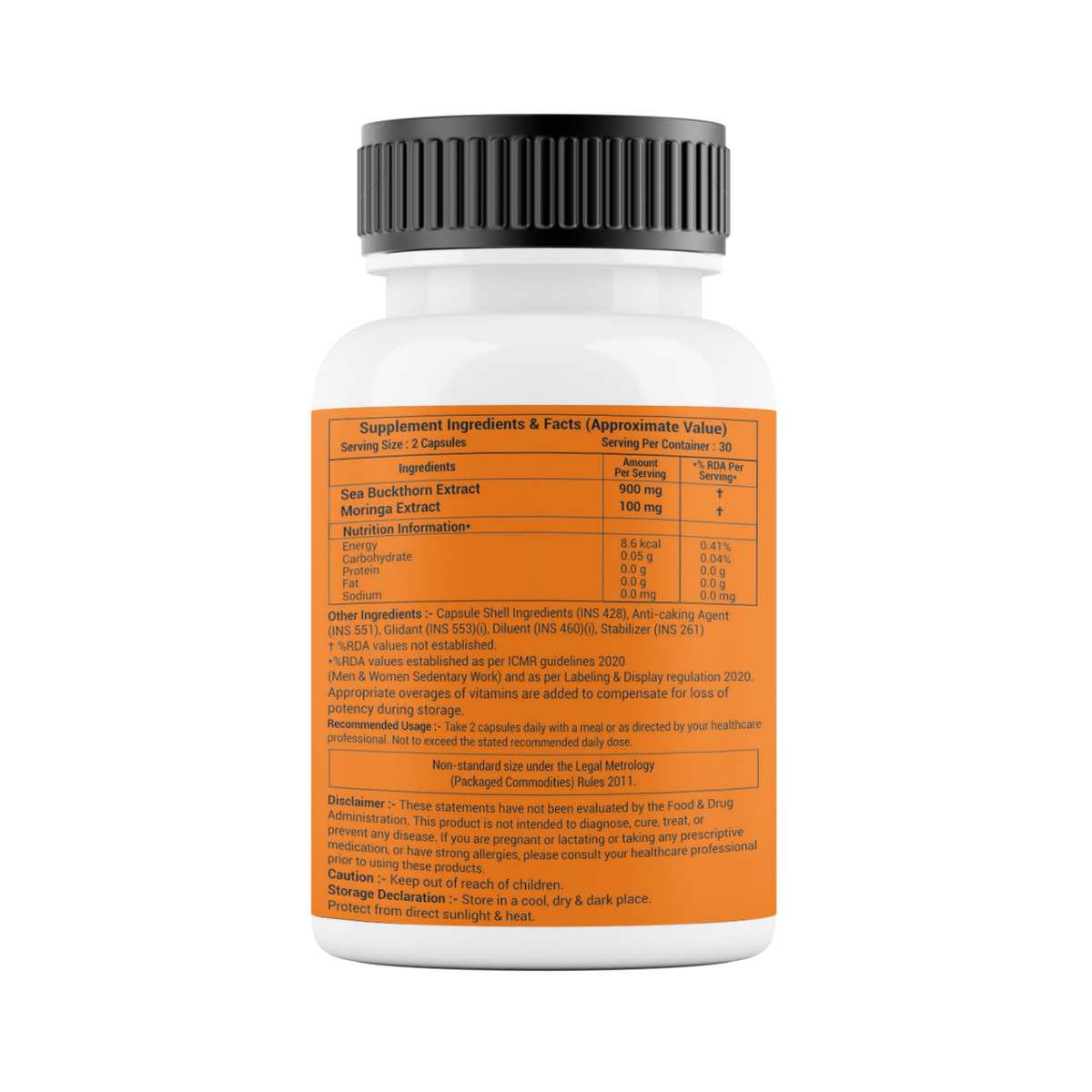 Wellza Sea Buckthorn Extract 900 mg with Moringa Extract
