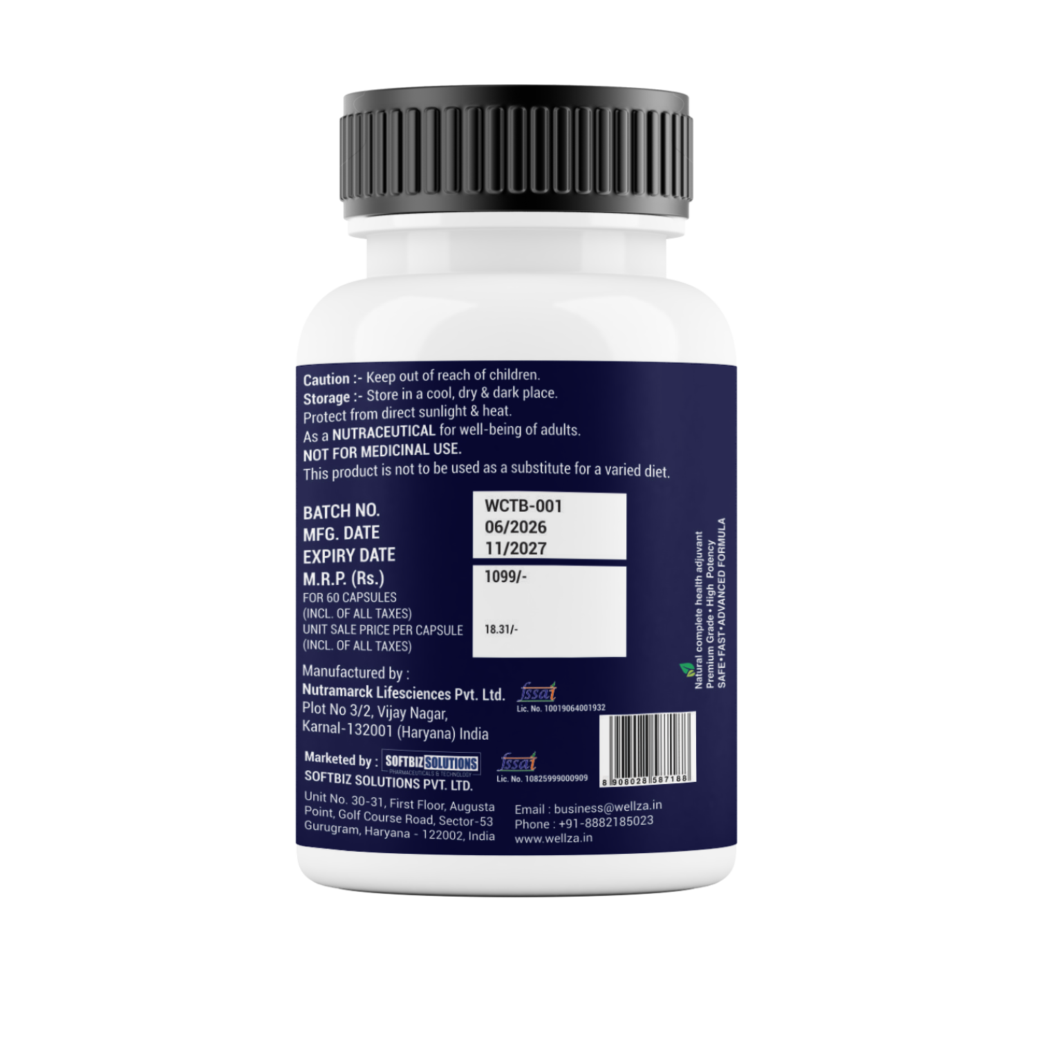 Wellza Shilajit Capsules Adult Nutraceutical Supplement